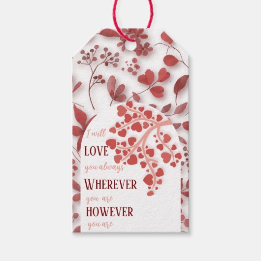 Valentine's Day-Geschenk-Tag - Elegantes Design Geschenkanhänger (Vorderseite)