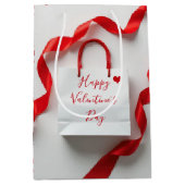Valentine's Day Gift Bag With Ribbons and Hearts Mittlere Geschenktüte (Vorderseite)