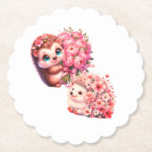 Valentine's Day Gift: Cute Hedgehogs In Love Coupl Untersetzer (Vorderseite)