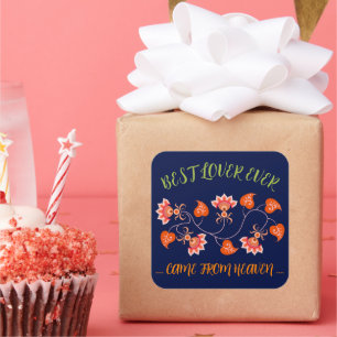 VALENTINE'S DAY GIFT FÜR FREUND, EHEFRAU, HUSBAND QUADRATISCHER AUFKLEBER