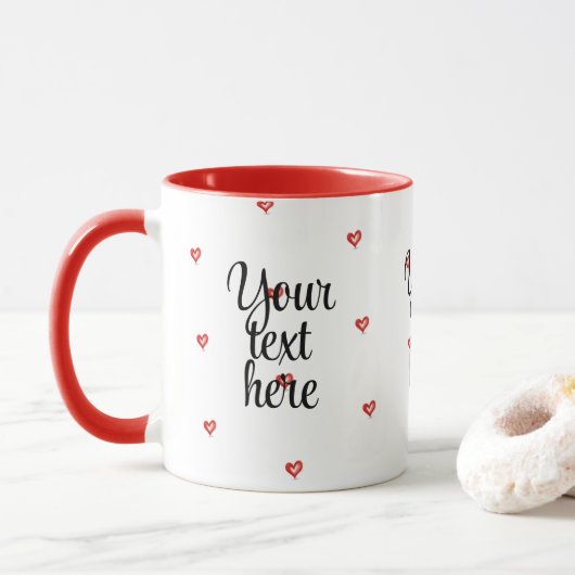 Valentine's Day Gift, Hearts Design, I Love You Tasse (Mit Donut)