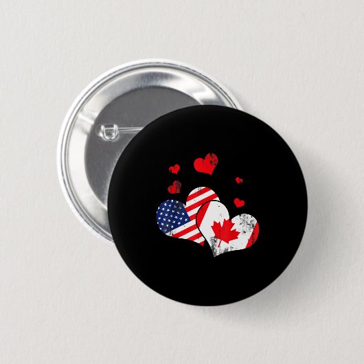 Valentine's Day Gift Maple Leaf Canada Button (Vorne & Hinten)