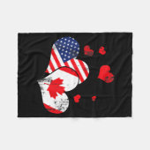 Valentine's Day Gift Maple Leaf Canada Fleecedecke (Vorderseite (Horizontal))