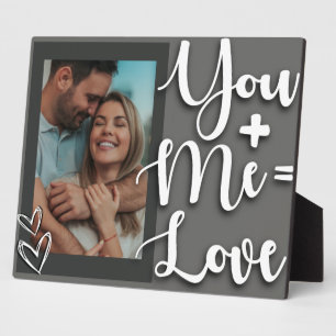 Valentine's Day Gift Me + You = Liebe Quote Foto Fotoplatte