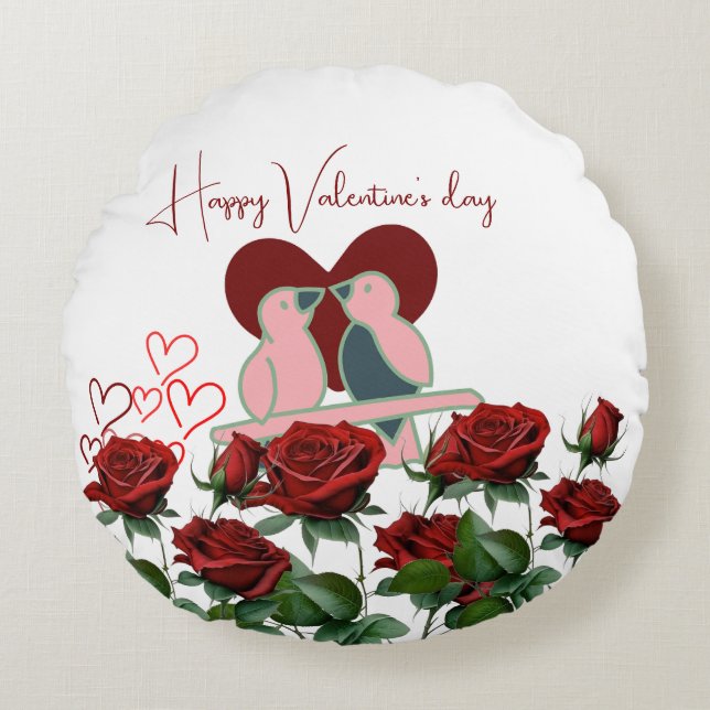 Valentine's Day Gift Rundes Kissen (Vorderseite)