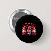 Valentines Day Gnomes Cute Red Hearts Love Gnome W Button (Vorne & Hinten)