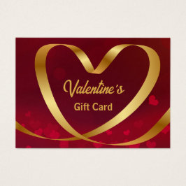 Valentine's Day Gold Herz Band Red Gift Card