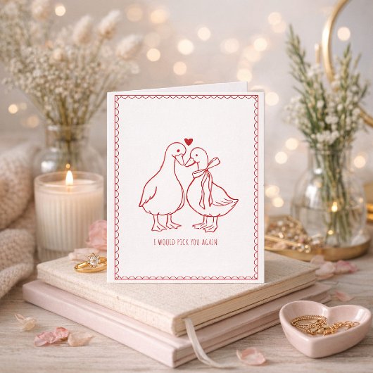 Valentine's Day Goose Love Husband Sentimental Karte