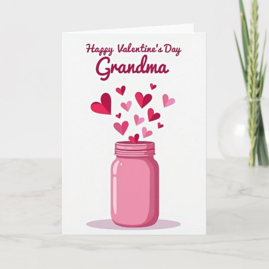 Valentines Day Grandma Hearts Card Karte (Vorderseite)