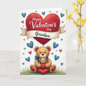 Valentines Day Grandson Heart Card Karte (Gelbe Blume)