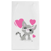 Valentine's Day Gray Kitty Geschenktasche Kleine Geschenktüte (Rückseite)