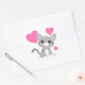 Valentine's Day Gray Kitty Sticker (Umschlag)
