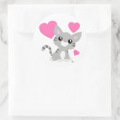 Valentine's Day Gray Kitty Sticker (Tasche)
