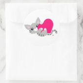 Valentine's Day Gray Kitty Sticker (Tasche)