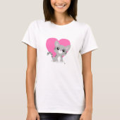 Valentine's Day Gray Kitty White Shirt (Vorderseite)
