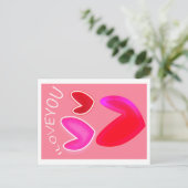 Valentines Day greeting card Postkarte (Stehend Vorderseite)