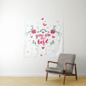 Valentine's day greeting card with hearts,  flower wandteppich (Beispiel)