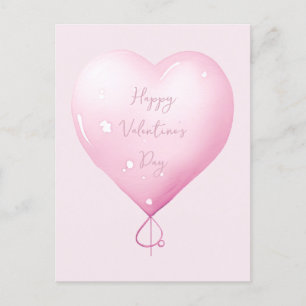 Valentine's Day Happy Herz benutzerdefinierte rosa Feiertagspostkarte