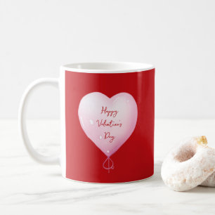 Valentine's Day Happy Herz benutzerdefinierte rosa Kaffeetasse