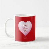 Valentine's Day Happy Herz benutzerdefinierte rosa Kaffeetasse (Links)