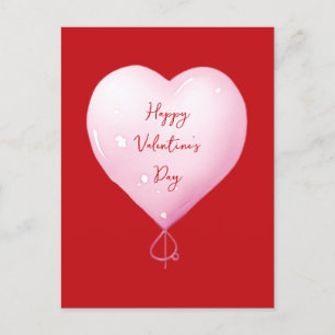 Valentine's Day Happy Herz rosa Drehbuch Feiertagspostkarte