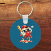 Valentines Day Heart Baseball Drip Ice Cream Boys  Schlüsselanhänger (Vorderseite)