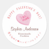 Valentine's Day Heart Candy Be Mine Runder Aufkleber (Vorderseite)