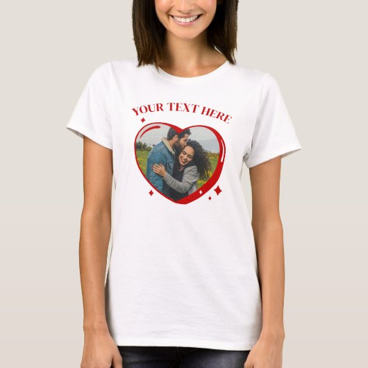 Valentine's Day Heart Candy Custom Foto T - Shirt (Vorderseite)