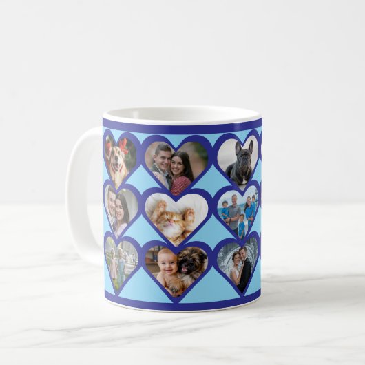 Valentine's Day Heart Collage Kaffeetasse (Vorderseite Links)