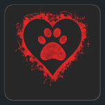 Valentines Day Heart Dog Paw Boys Girls Kids Quadratischer Aufkleber<br><div class="desc">Cool dog paw design inside heart. Perfekt valentines day gift for dating drehmoment,  girlfriend,  boyfriend,  wife,  husband,  dog owner and dog lovers.</div>
