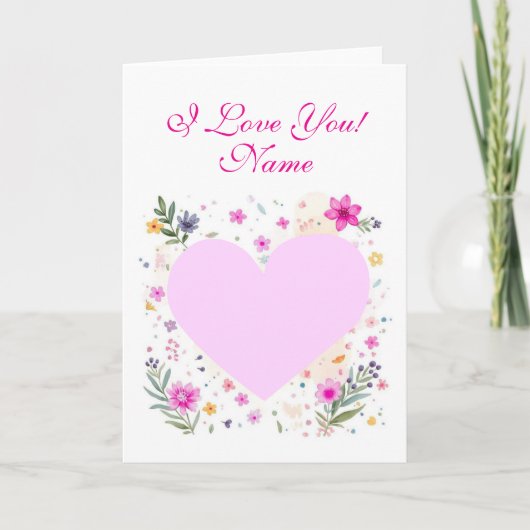 Valentine's Day Heart Folded Blank Greeting Card Karte (Vorderseite)