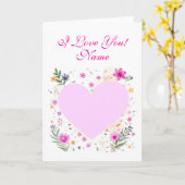 Valentine's Day Heart Folded Blank Greeting Card Karte (Gelbe Blume)
