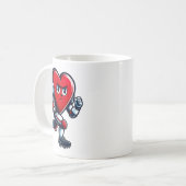 Valentines Day Heart Football Player Team Srts  Kaffeetasse (Vorderseite Links)