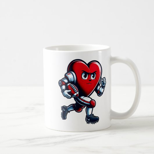 Valentines Day Heart Football Player Team Srts  Kaffeetasse (Rechts)
