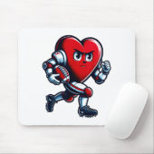 Valentines Day Heart Football Player Team Srts  Mousepad (Mit Mouse)