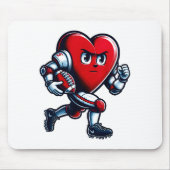 Valentines Day Heart Football Player Team Srts  Mousepad (Vorne)