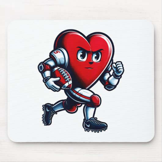 Valentines Day Heart Football Player Team Srts Mousepad (Vorne)