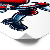 Valentines Day Heart Football Player Team Srts  Poster (Ecke)