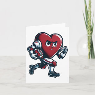 Valentine's Day Heart Footll Player Team Sport Karte