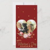 Valentine's Day Heart Foto Gold Glitzer Heart Red (Vorderseite)