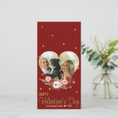 Valentine's Day Heart Foto Gold Glitzer Heart Red (Stehend Vorderseite)