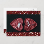 Valentine's Day Heart Glitzer Postkarte (Vorne/Hinten)