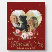 Valentine's Day Heart Gold Foto Glitzer Heart Red Fotoplatte (Vorderseite)