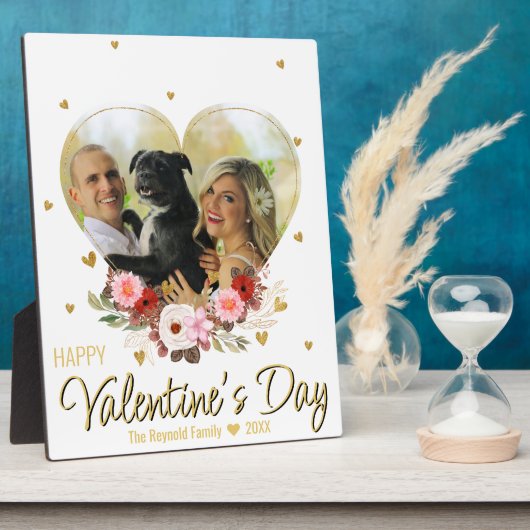 Valentine's Day Heart Gold Foto Glitzer Herz Fotoplatte (Seite)