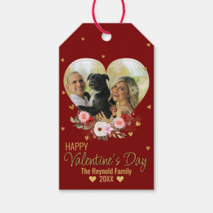 Valentine's Day Heart Gold Glitzer Foto Heart Red Geschenkanhänger