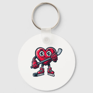Valentine's Day Heart Ice Hockey Player Sport Schlüsselanhänger