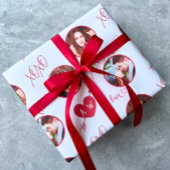 Valentine's Day Heart & Initials Custom Foto Geschenkpapier