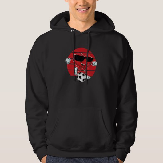 Valentine's Day Heart Kicking A Soccer Ball Cool Hoodie (Vorderseite)