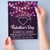 Valentine's Day Heart Lanterns Bar Event Flyer (Hand)