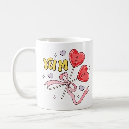 Valentine's Day Heart Lollipop Kaffeetasse (Links)